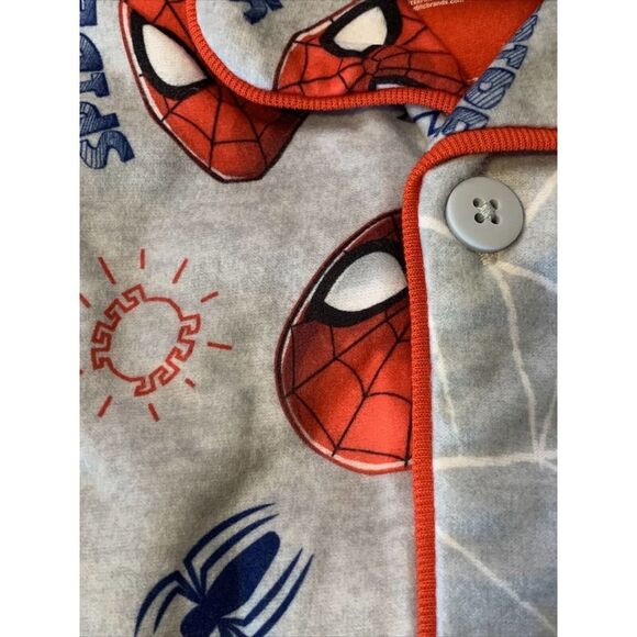 Spiderman Boys Pajama Set 2-Piece Coat Style Sleepwear  Size 5 7 8 12 NWT - Picture 7 of 12